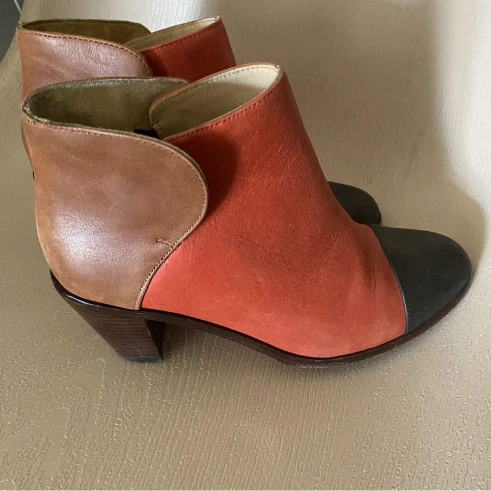 Wolverine 1000 Mile Samantha Pleet Orange Tan Black Leather ankle Boot 7.5m - Picture 4 of 10